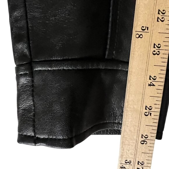 The Leather Factory Women's Black Leather Bomber Moto‎ Jacket Size Large - Picture 8 of 11